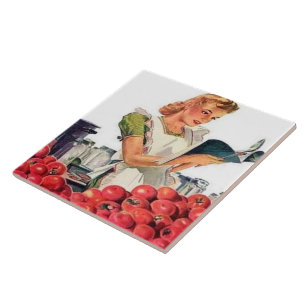 retro-vintage Küchen Dame Fliese