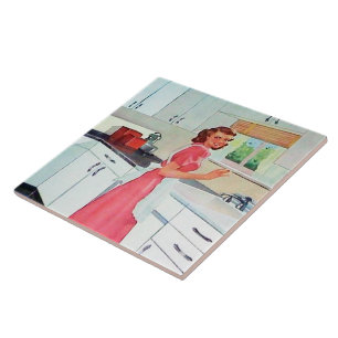 Retro-Vintage Küchendame Fliese