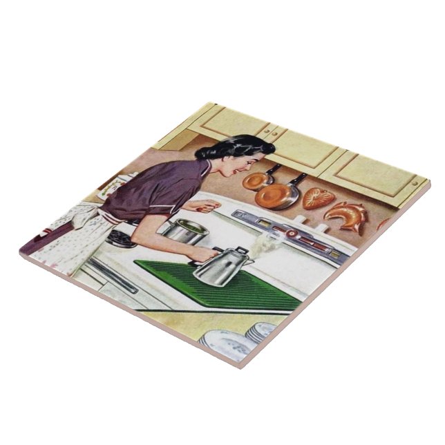 Retro-Vintage Küchendame Fliese (Seite)