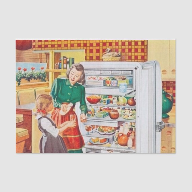 Retro-Vintage Küchendecoupage Seidenpapier (Vorderseite)