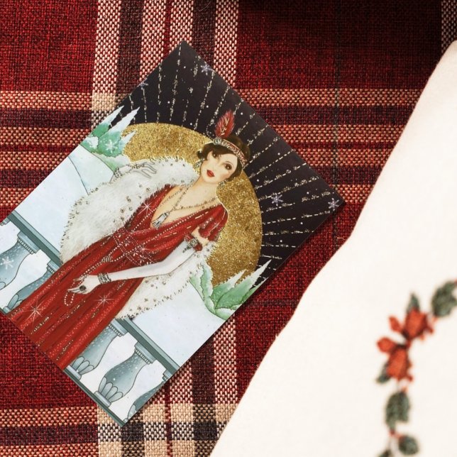 Retro Vintage Kunst Deko Lady Weihnachten (Von Creator hochgeladen)