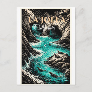 Retro Vintage La Jolla California Travel Postcard Postkarte