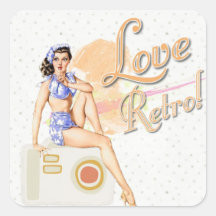 Retro Vintage Lady Stickers