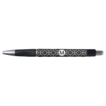 Retro-Vintage-Lehrerstift mit Monogramm Schwarz We