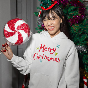 Retro-Vintage-Lettering Frohe Weihnachten Hoodie