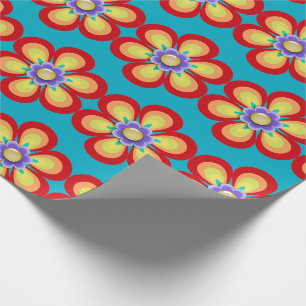 Retro Vintage Leuchtende Blume Geschenkpapier