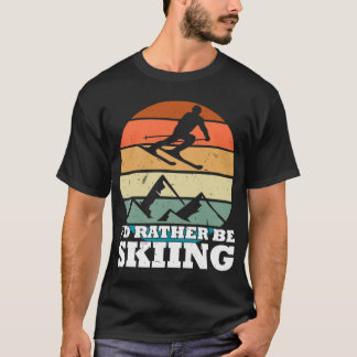 Retro Vintage Lieber Skifahren Skifahrer Ski Skiot T-Shirt