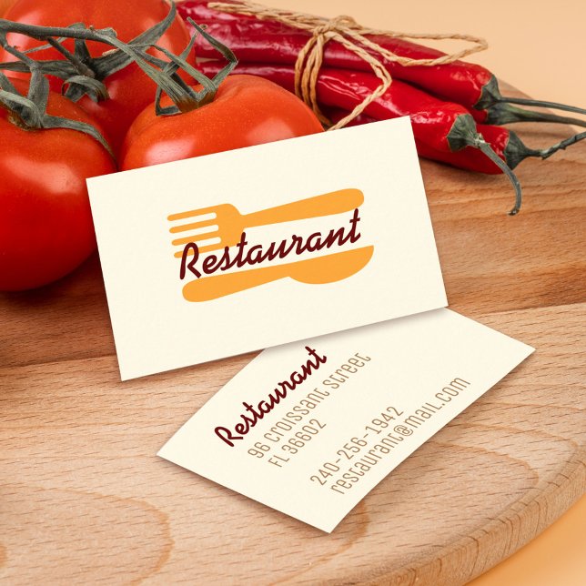 Retro Vintage Logos Küche und Restaurant Visitenkarte (Von Creator hochgeladen)