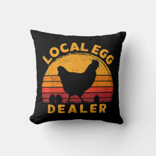 Retro Vintage lokaler Eierhändler Bauer Hühnerei  Kissen