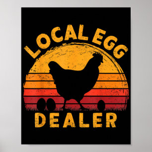 Retro Vintage Lokaler Eierhändler Bauer Hühnerei Poster