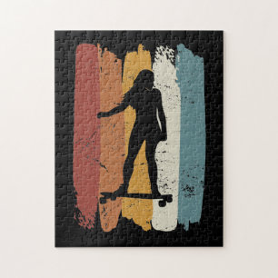 Retro-Vintage Longboard-Girl Puzzle