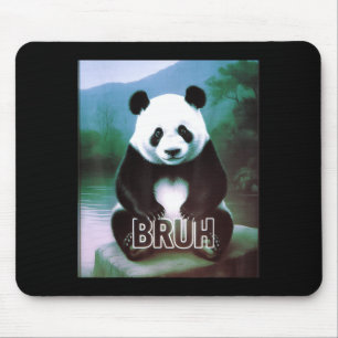 Retro Vintage Lustiger Bruh Panda Slang Meme Tier  Mousepad