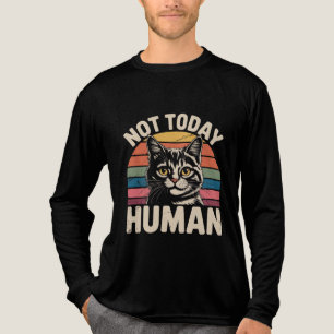 Retro Vintage Lustiger Katz Nicht Heute Mensch Tri-Blend Shirt