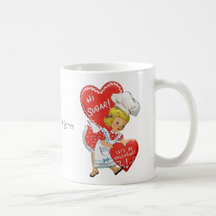 Retro Vintage Mädchen Valentinstag Hallo Süße Kaffeetasse