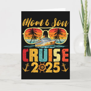 Retro Vintage Mama und Sohn Kreuzfahrt 2025 Mama M Karte