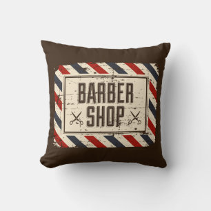Retro Vintage Männerhöhle Weiß Rustikales Barbier Kissen