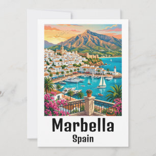 Retro Vintage Marbella Spanien Costa del Sol Karte