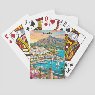 Retro Vintage Marbella Spanien Costa del Sol Spielkarten