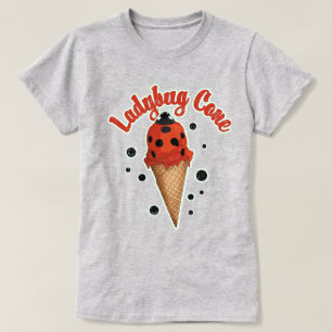 Retro Vintage Marienkäfer Whimsical Eis Kunst T-Shirt