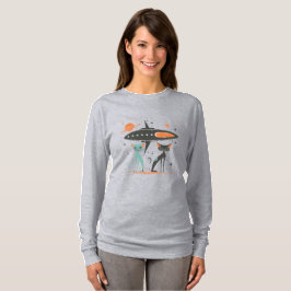 Retro Vintage MCM Katzen Schwarzes Orangefarbenes T-Shirt