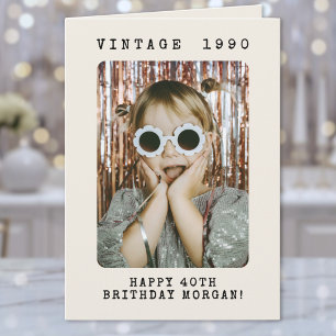 Retro-Vintage-Meilenstein-Foto-Geburtstag Karte