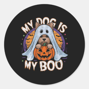 Retro Vintage Mein Hund ist mein Schatz Halloween Runder Aufkleber