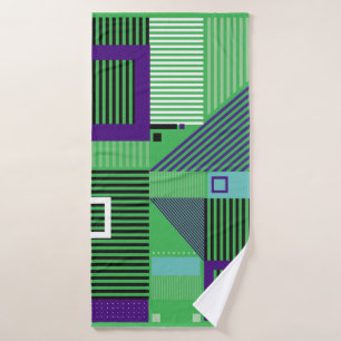 Retro Vintage Memphis Mode Muster. Illus Badehandtuch