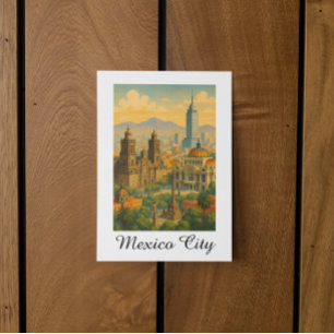 Retro Vintage Mexico City CDMX Reise Postkarte