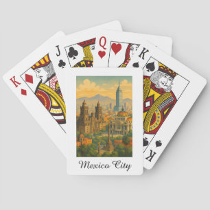 Retro Vintage Mexico City CDMX Reise Spielkarten