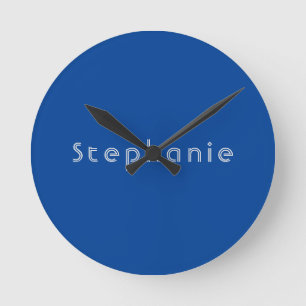 Retro Vintage Minimalist Modern Blau Runde Wanduhr