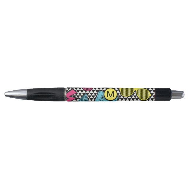 Retro Vintage mit Monogramm Lehrerin Pen Kugelschreiber (Vorderseite)