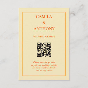 Retro Vintage Mitte des Jahrhunderts Orangefarbene Begleitkarte