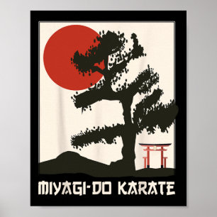 Retro Vintage Miyagi-do Karate Leben Bonsai Baum M Poster