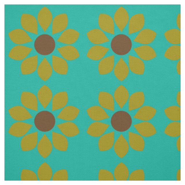 Retro Vintage Mod Blumenmuster Stoff (Muster)