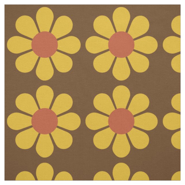 Retro-Vintage-Mod-Blumenmuster Stoff (Muster)