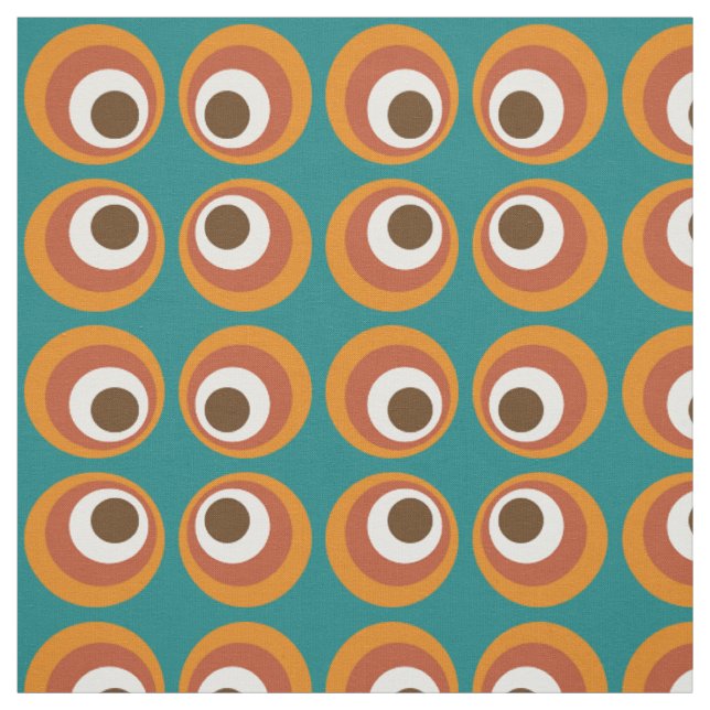 Retro Vintage Mod Kreis Muster Stoff (Muster)