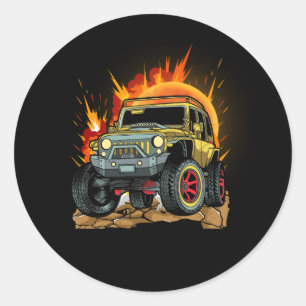 Retro Vintage Monster Trucks sind mein Ding Monste Runder Aufkleber