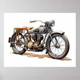 Retro Vintage Motorradfarbe Poster