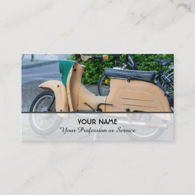 Retro Vintage Motorradrestaurierungsexperten busi Visitenkarte (Vorderseite)