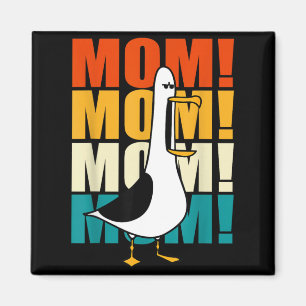 Retro Vintage Möwe Mom Leben Lustiger Vogel Liebha Magnet