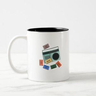 Retro-Vintage-Musik der 80er Zweifarbige Tasse