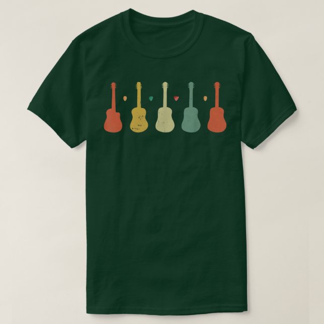 Retro Vintage Musikgitarre T-Shirt (Design vorne)