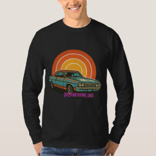 Retro-Vintage-Muskelauto-Sonnenuntergang-Design T-Shirt