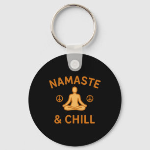Retro Vintage Namaste And Chill Meditation Und Yog Schlüsselanhänger