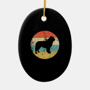 Retro Vintage Neufundländer Lustiger Newfie Hund Keramik Ornament