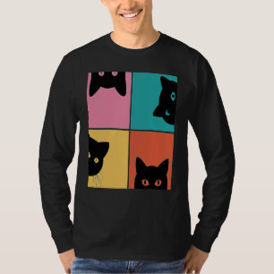Retro Vintage, neugierige Katze Meme für Katze Mam T-Shirt