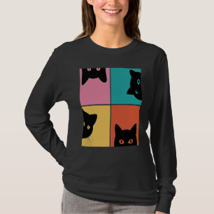 Retro Vintage, neugierige Katze Meme für Katze Mam T-Shirt