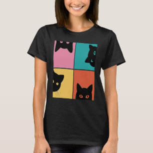 Retro Vintage, neugierige Katze Meme für Katze Mam T-Shirt