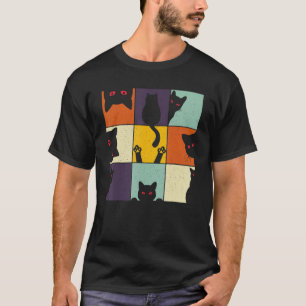 Retro Vintage Neugierige Katze Meme für Katzenmutt T-Shirt