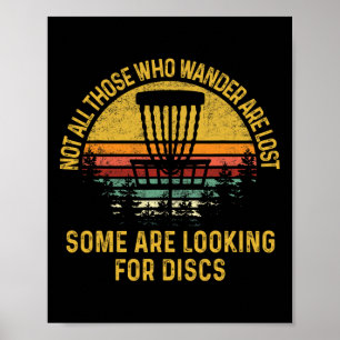 Retro Vintage Nicht Die, Die Wandern Disc Golf Sin Poster